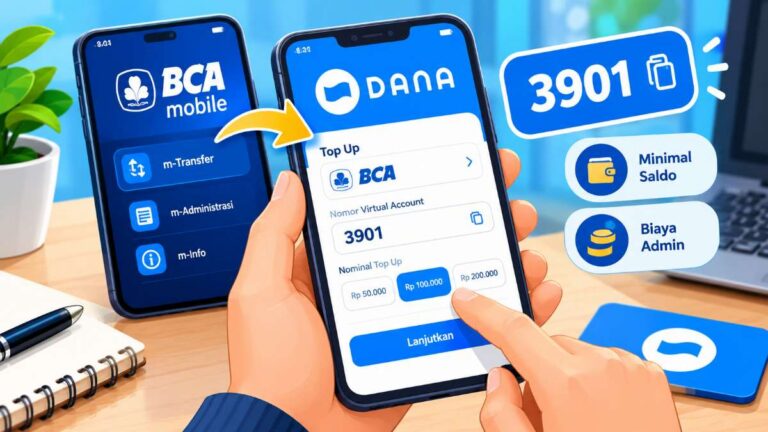 Cara Top Up DANA Lewat BCA Mobile 2026: Kode 3901, Minimal Saldo dan Biaya Admin